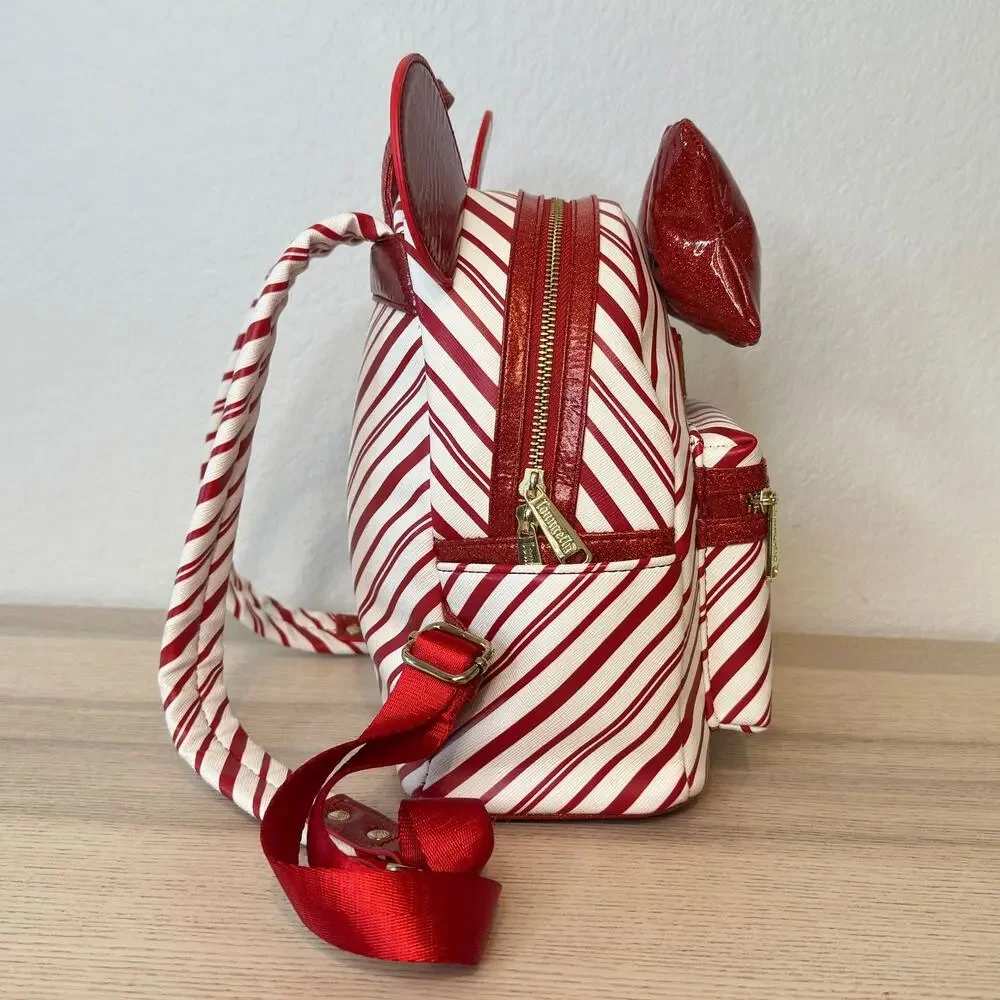 Loungefly Disney Parks Peppermint Mini Backpack Minnie Holiday Christmas Candy